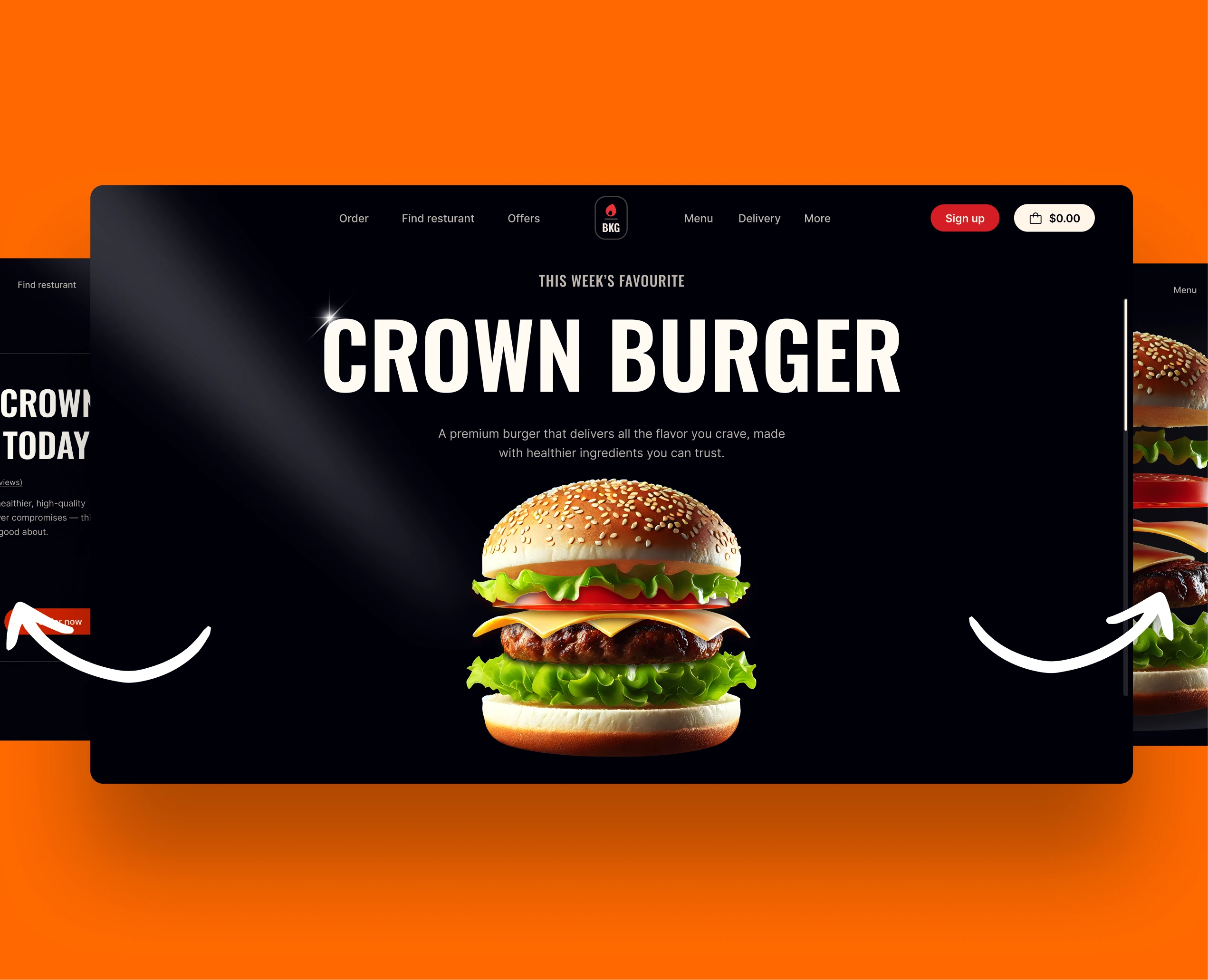 Animated hero section designed in Figma