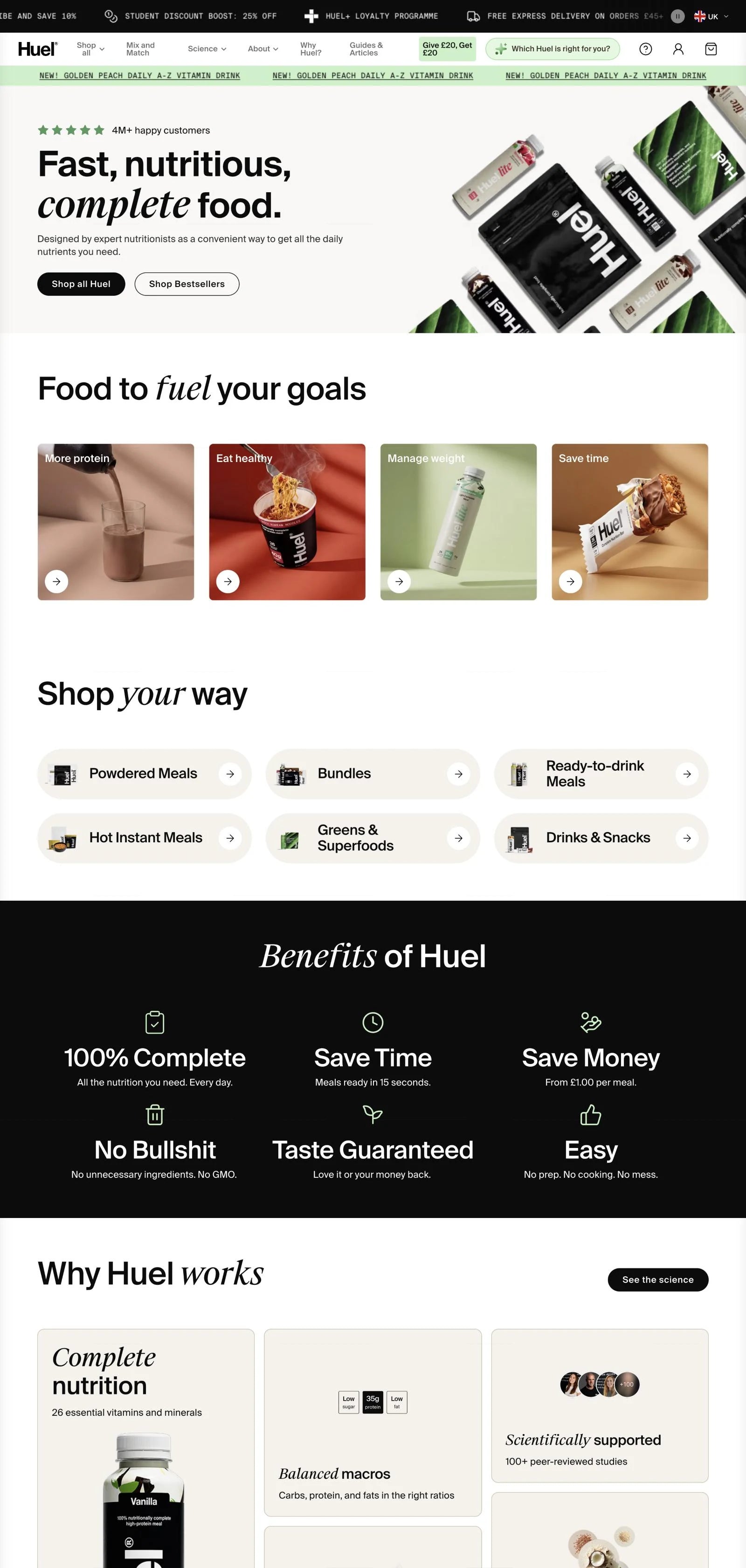 Huel homepage