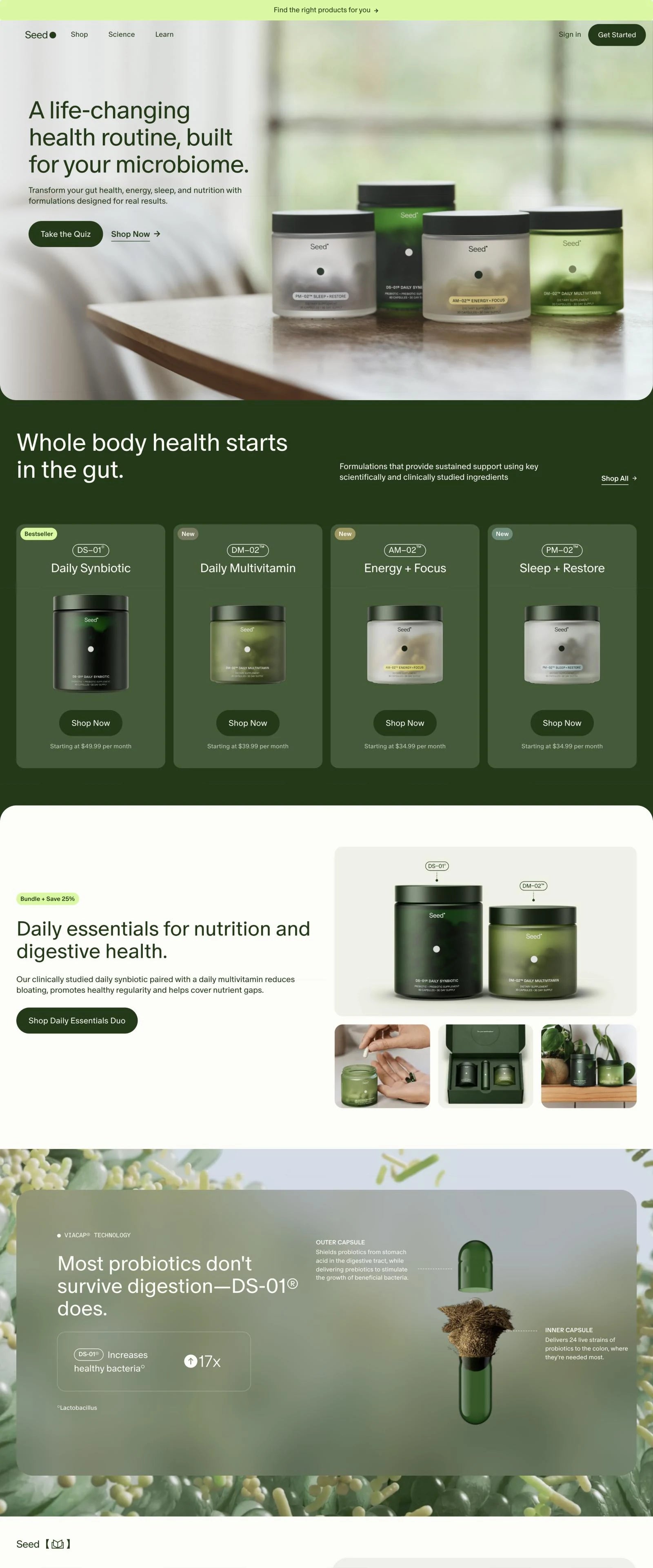 Seed homepage